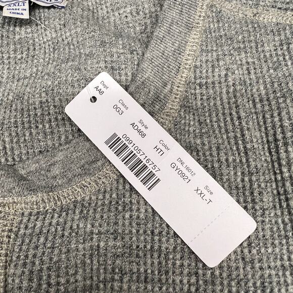 Wallace & Barnes Thermal Shirt Mens XXLT Gray Waffle Knit Henley Tee Casual - Picture 4 of 8